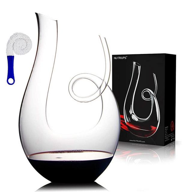NUTRIUPS Wine Decanter Wine Aerator Swan Shaped 1.5L Clear Hand Blown Lead-Free Crystal Red Wine Accessories Wine Carafe Wine Gift for Wine Lovers