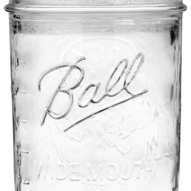 Ball Wide Mouth Glass Mason Jars with Lids and Bands, Used for Canning, Pickling, Juice, Jam, Jelly, Pint Size 16 Ounce (Pack of 4)