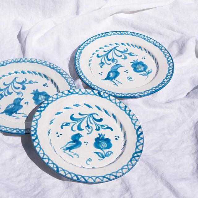 Dinner plate with hand painted designs