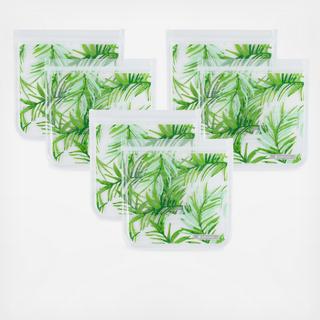 ZipTuck Palm Leaves Reusable Sandwich Bag, Set of 6