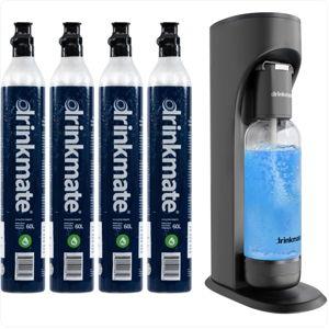 OmniFizz Sparkling Water and Soda Maker, Carbonates ANY Drink, Four Cy