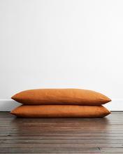 Rust 100% Flax Linen King Pillowcases (Set of Two)