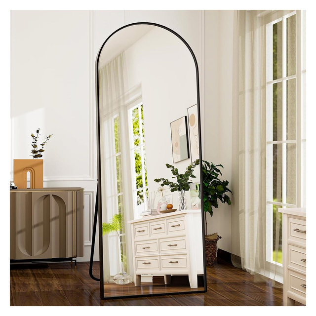 BEAUTYPEAK 57"x19" Arched Full Length Mirror with Stand, Wall Mounted Floor Mirror or Leaning Mirror for Bedroom or Living Room