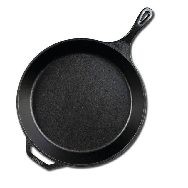 Lodge 15 Inch Cast Iron Pre-Seasoned Skillet – Signature Teardrop Handle - Use in the Oven, on the Stove, on the Grill, or Over a Campfire, Black