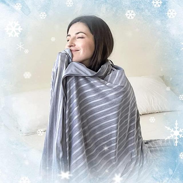 INGEROOM Cooling Blanket for Night Sweats Decorative - Stay Cool and Comfortable All Night Long, Cooling Blankets for Hot Sleepers,Lightweight Sofa Throw Blanket Grey Throw（50''x70''）
