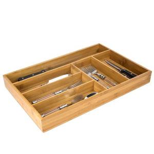 Bamboo Wood Cutlery Tray | AtHome