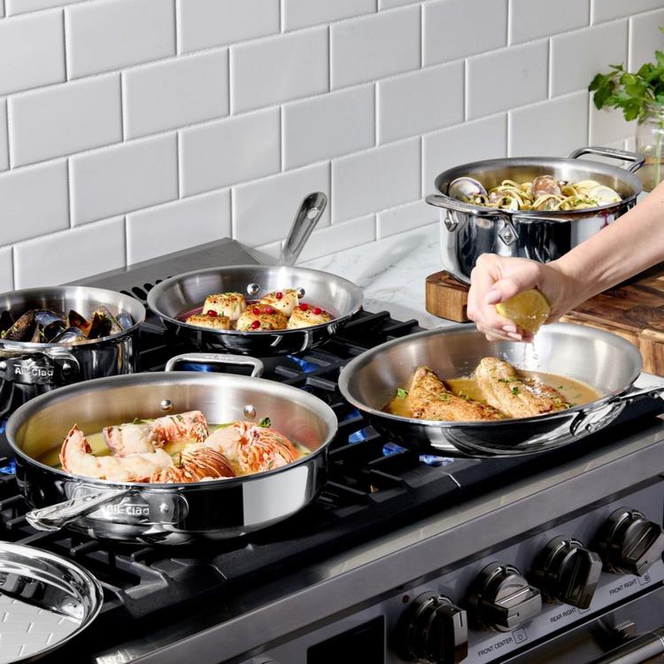 All-Clad, d3 Cookware Set, Tri-Ply 10 Piece | Zola
