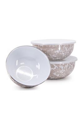 Golden Rabbit 3-piece Enamelware Mixing Bowl Set
