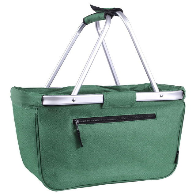Picnic Basket, SIYUAN 24L Collapsible Market Basket with Two Handles Portable Canvas Grocery Basket Reusable Christmas Shopping Bag
