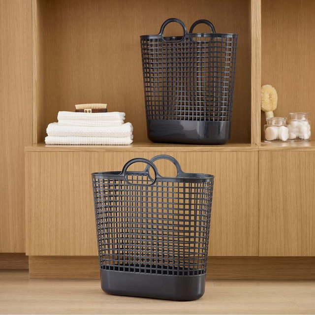 Biomass Basket Town, Large, Dark Gray, Set Of 2