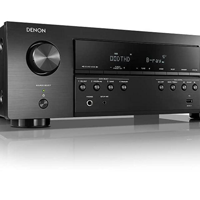 Denon AVR-S540BT Receiver, 5.2 channel, 4K Ultra HD Audio and Video, Home Theater System, built-in Bluetooth and USB port, Compatible with HEOS Link for Wireless Music Streaming