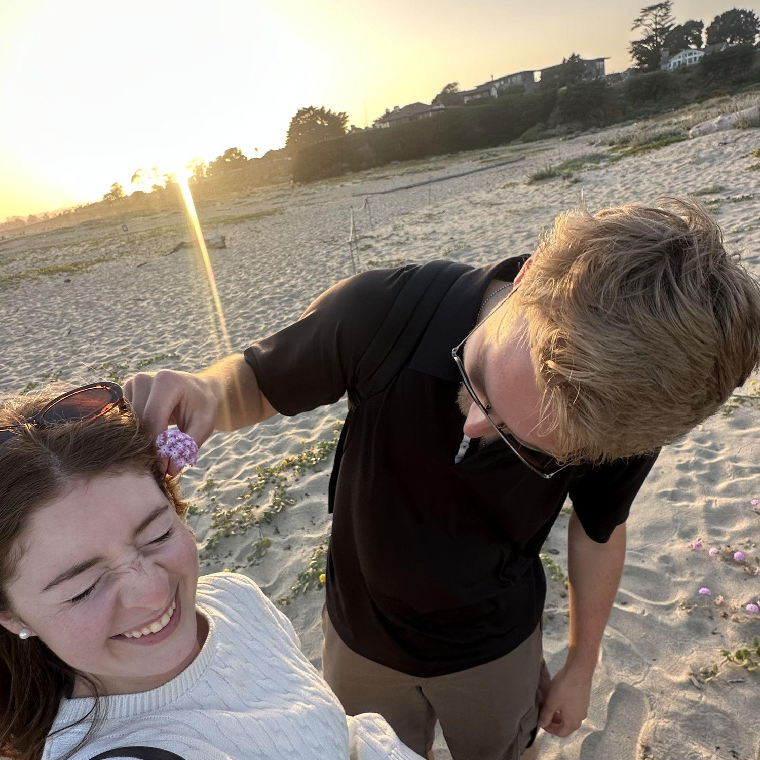 Purple flowers have been a sign of the Lord's faithfulness in my life. After Adam proposed he spotted some and picked one to put in my hair.