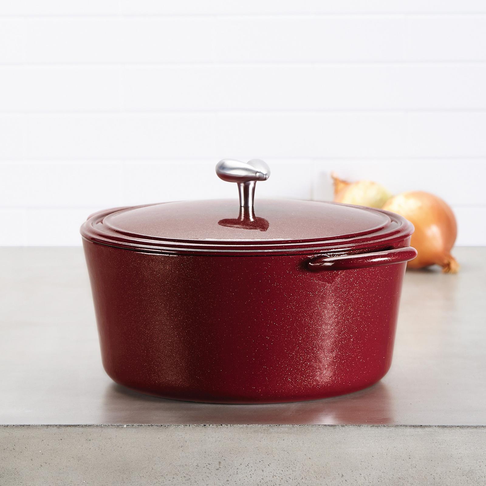 Ayesha Curry Cast Iron Enamel Covered 6qt. Dutch Oven Sienna Red