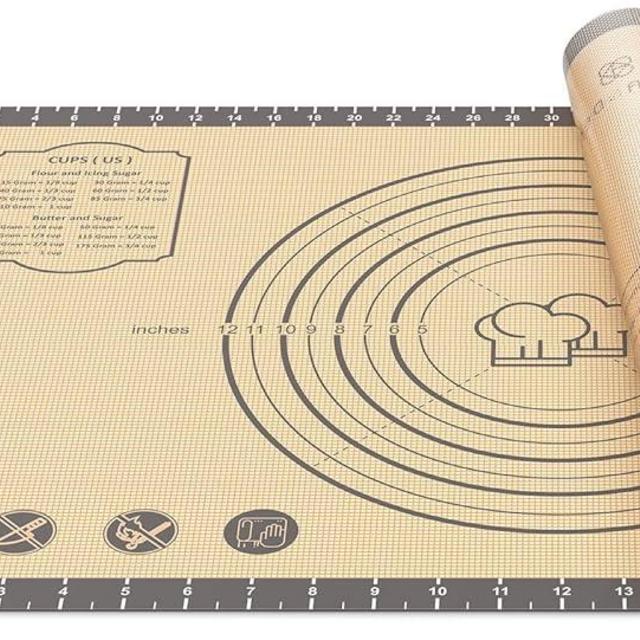 Baking Mat, 26" x 16" Large Silicone Non-slip Baking Pastry Mat with Measurement, Non Stick Silicone Mats for Kitchen Counter, Fondant Mat, Counter Mat, Dough Rolling Mat, Oven Liner, Pie Crust Mat