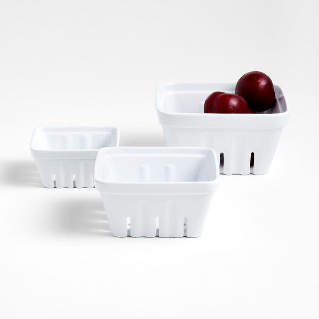 White Berry Box Colanders, Set of 3