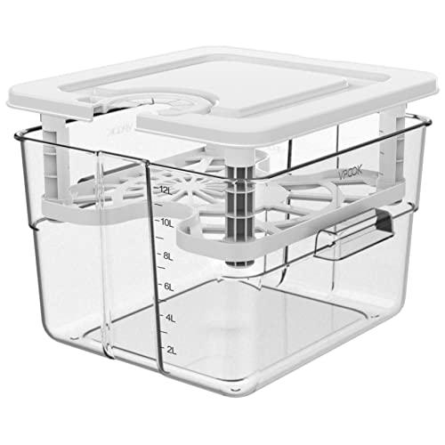 Sous Vide Container for Anova Culinary Anova Nano Joule Instant Pot, 12.6 Qt Sous Vide Containers with Lid and Rack Sous Vide Pot Large Kitchen Food Storage Container
