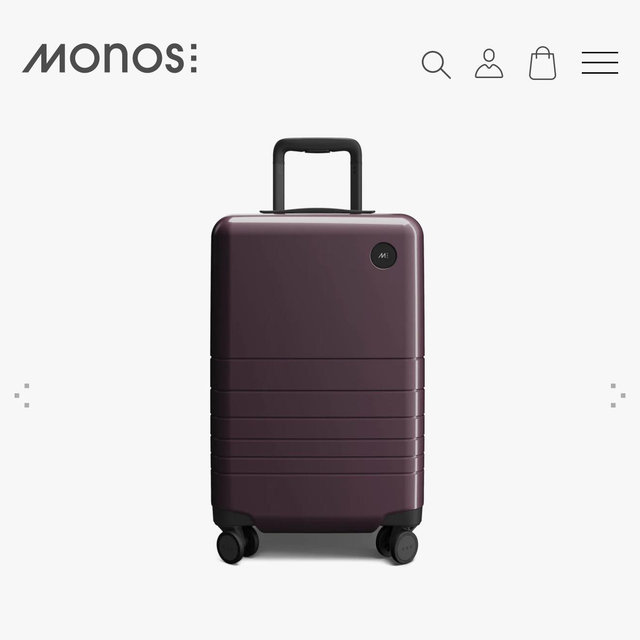 Monos Carry On Luggage- Mulberry