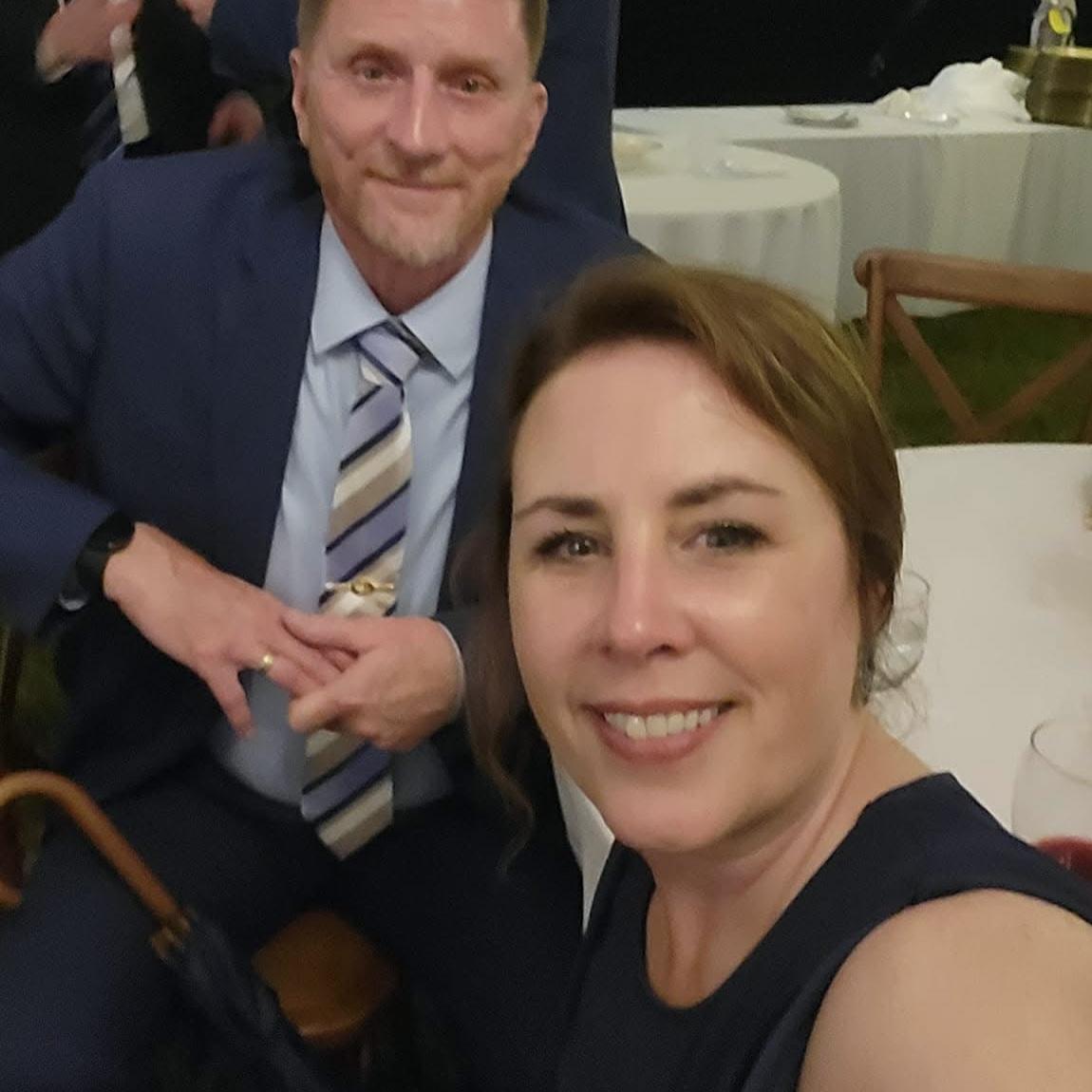 This is Dawn's sweet co-worker Kristie and her husband Ken Richardson (they are awesome cooks - Kristie made the Mexican Wedding Cookies!) A great couple who knows to have fun!