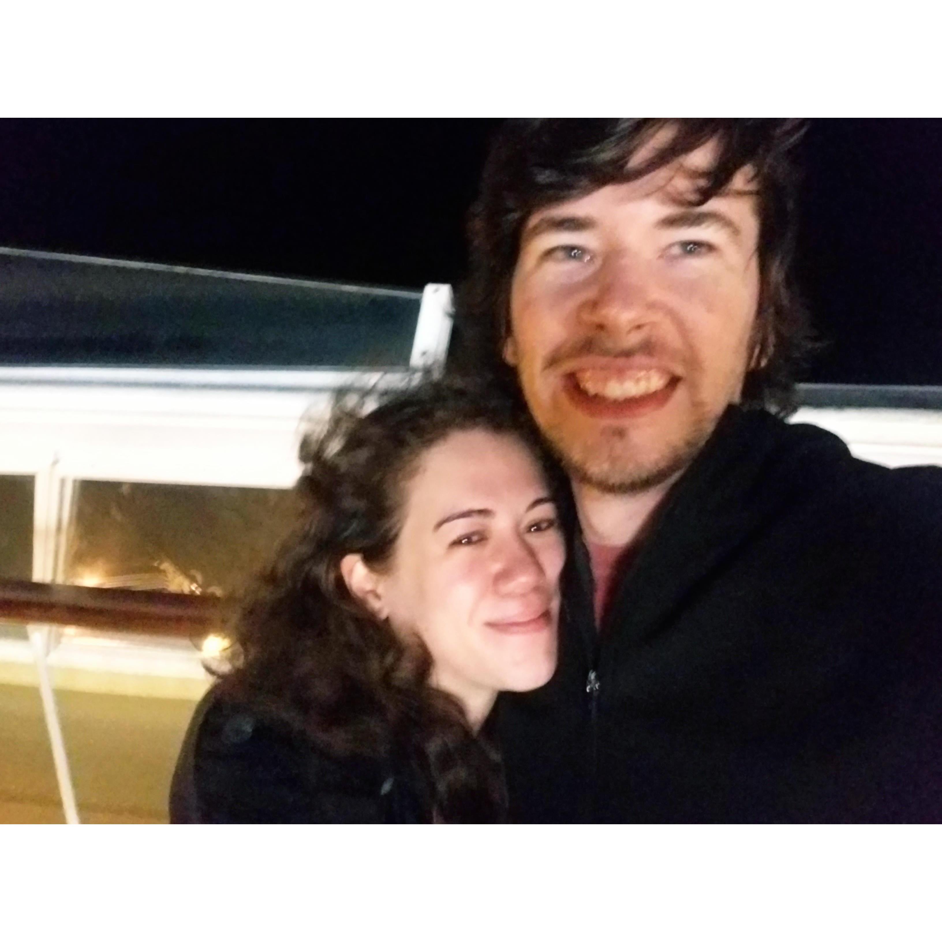 This was the moment Robert proposed!! On a cruise in December 2019 under the stars.
