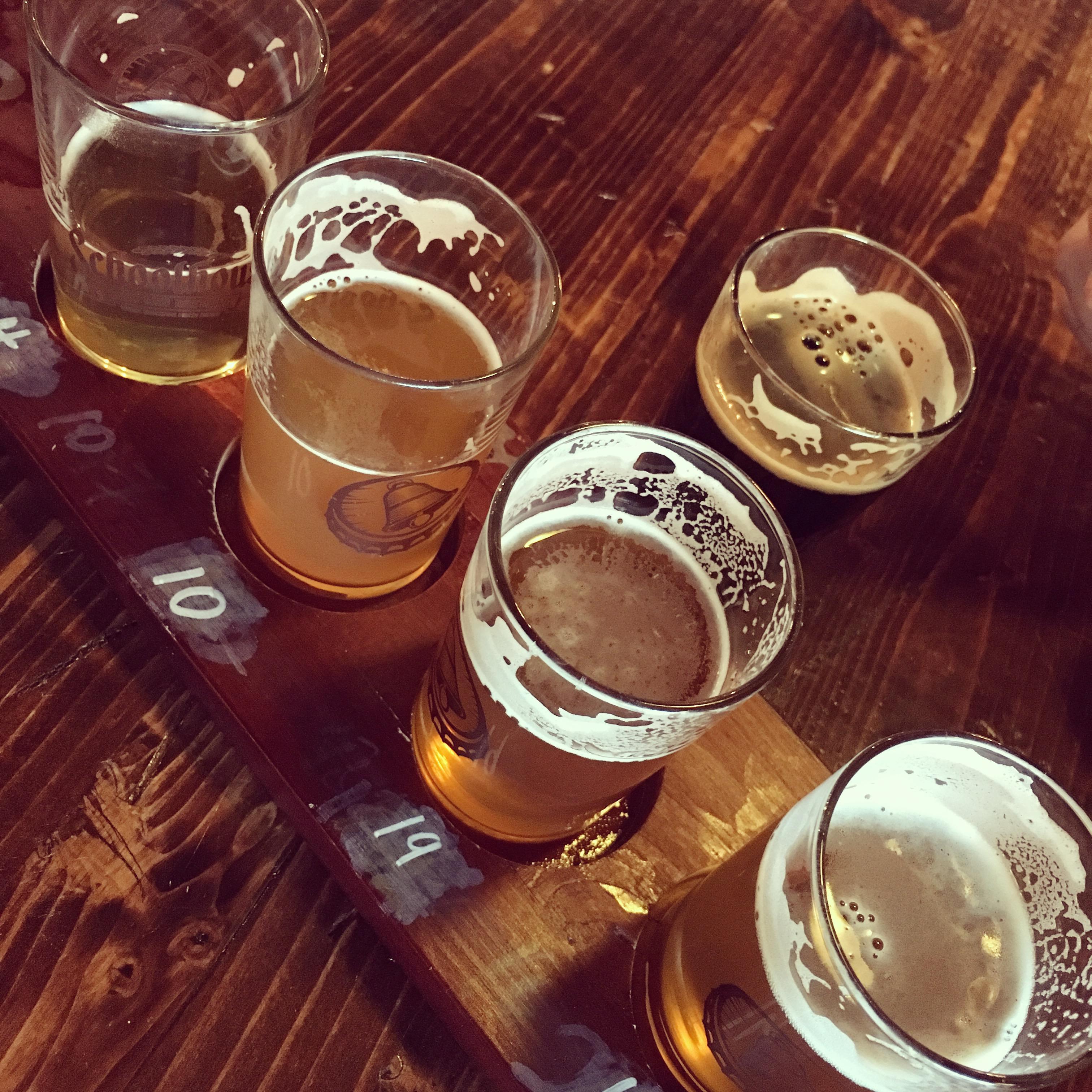 Beer flight from our first date July 20, 2016.