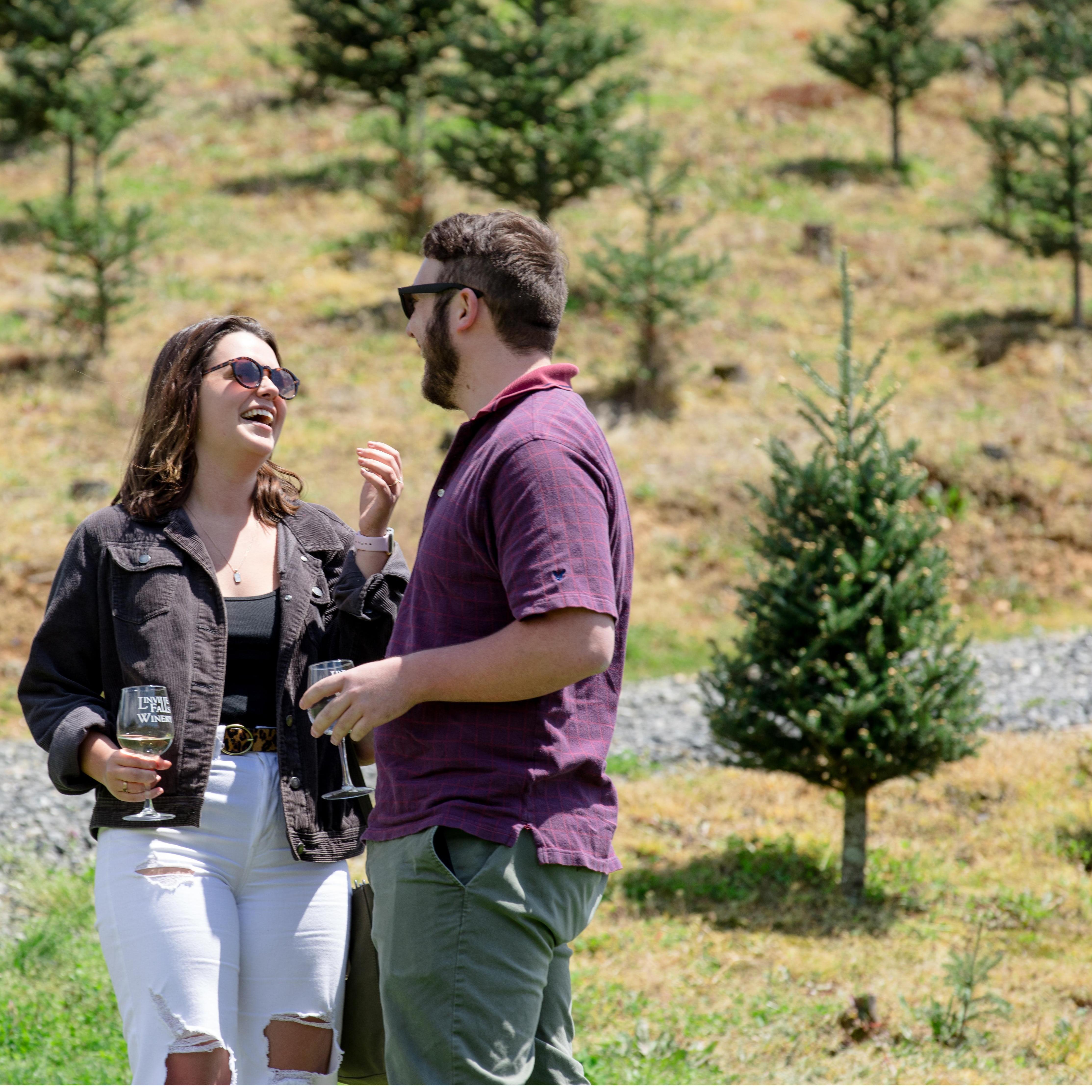 laughing at ourselves, as always! taken right after our proposal :)