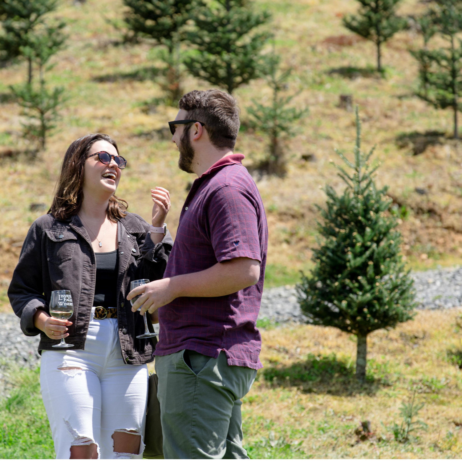 laughing at ourselves, as always! taken right after our proposal :)