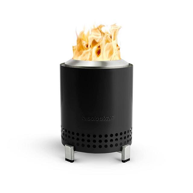 Solo Stove Mesa Tabletop Fire Pit with Stand | Low Smoke Outdoor Mini Fire for Urban & Suburbs | Fueled by Pellets or Wood, Safe Burning, Stainless Steel, with Travel Bag, 6.9 x 5.1 in, 1.4lbs, Ash