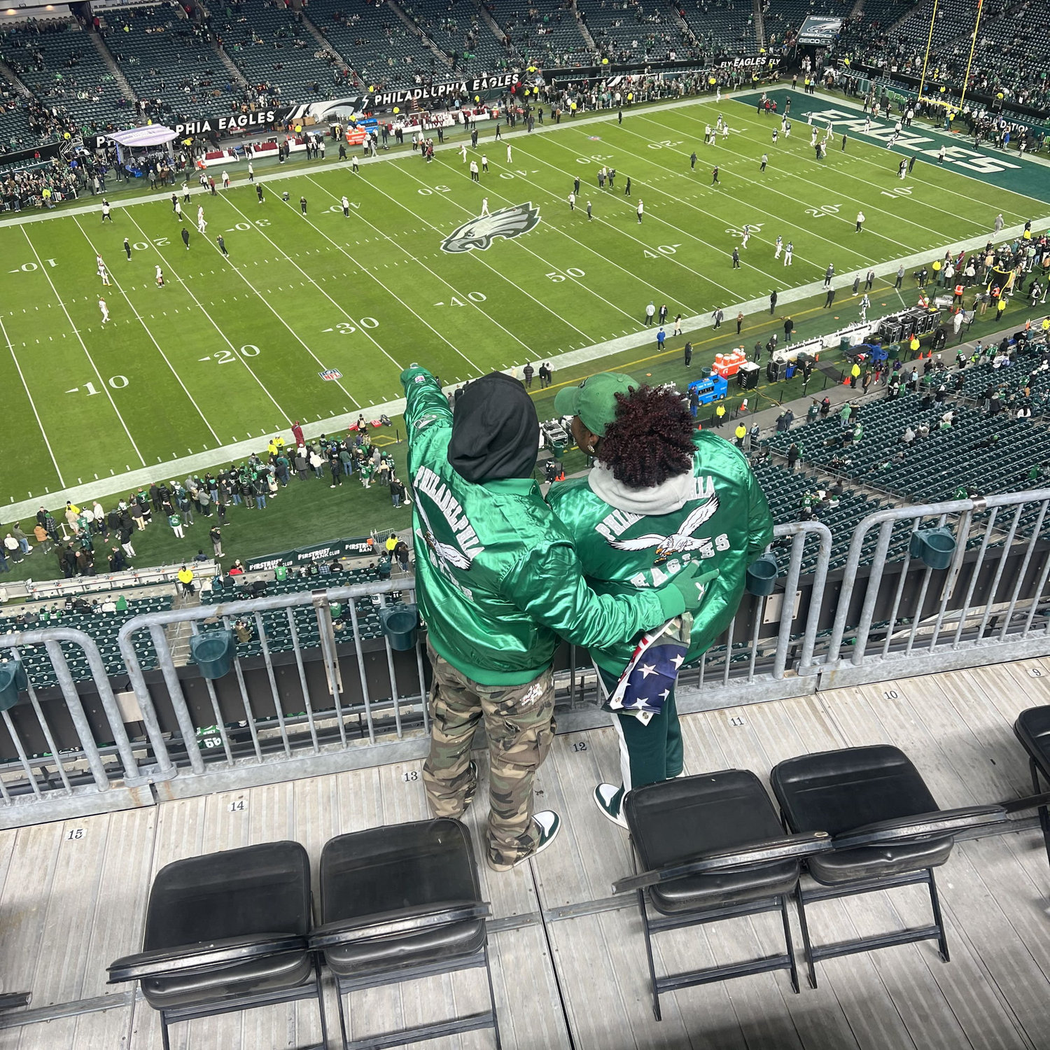 Our first Eagles game, GO BIRDS!!