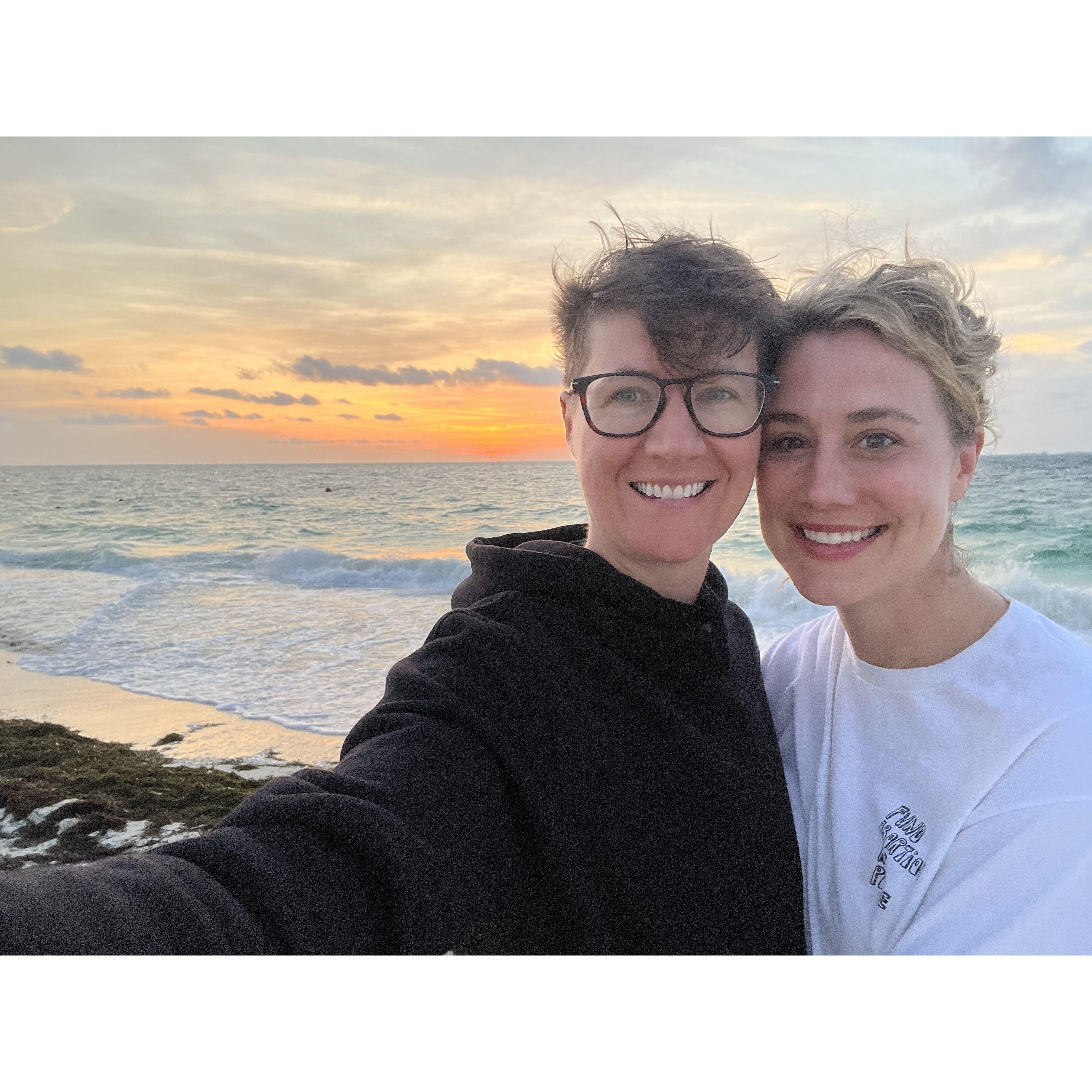 On our first international trip, Karen made sure we got up for the sunrise.