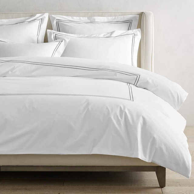 Chambers® Italian Hotel Embroidered Duvet Cover, Full/Queen, Grey