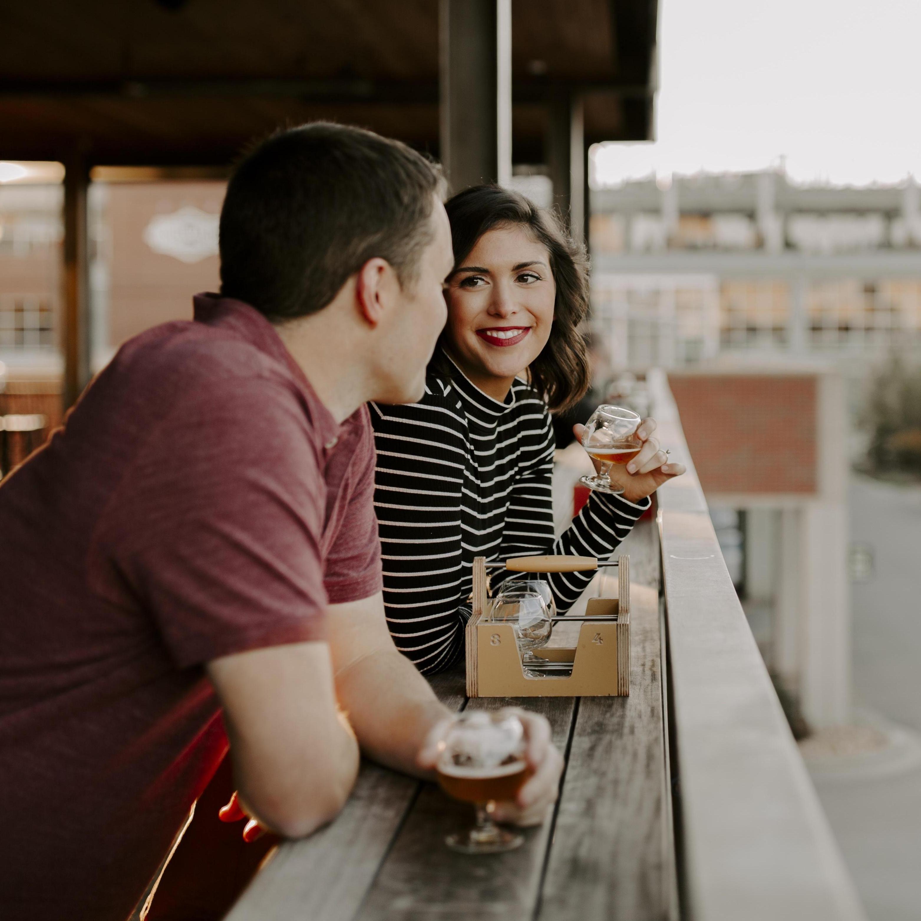 One of Victoria and Korby's favorite thing to do in KC is go to the Boulevard Beer Hall and try out a flight of their new beers.