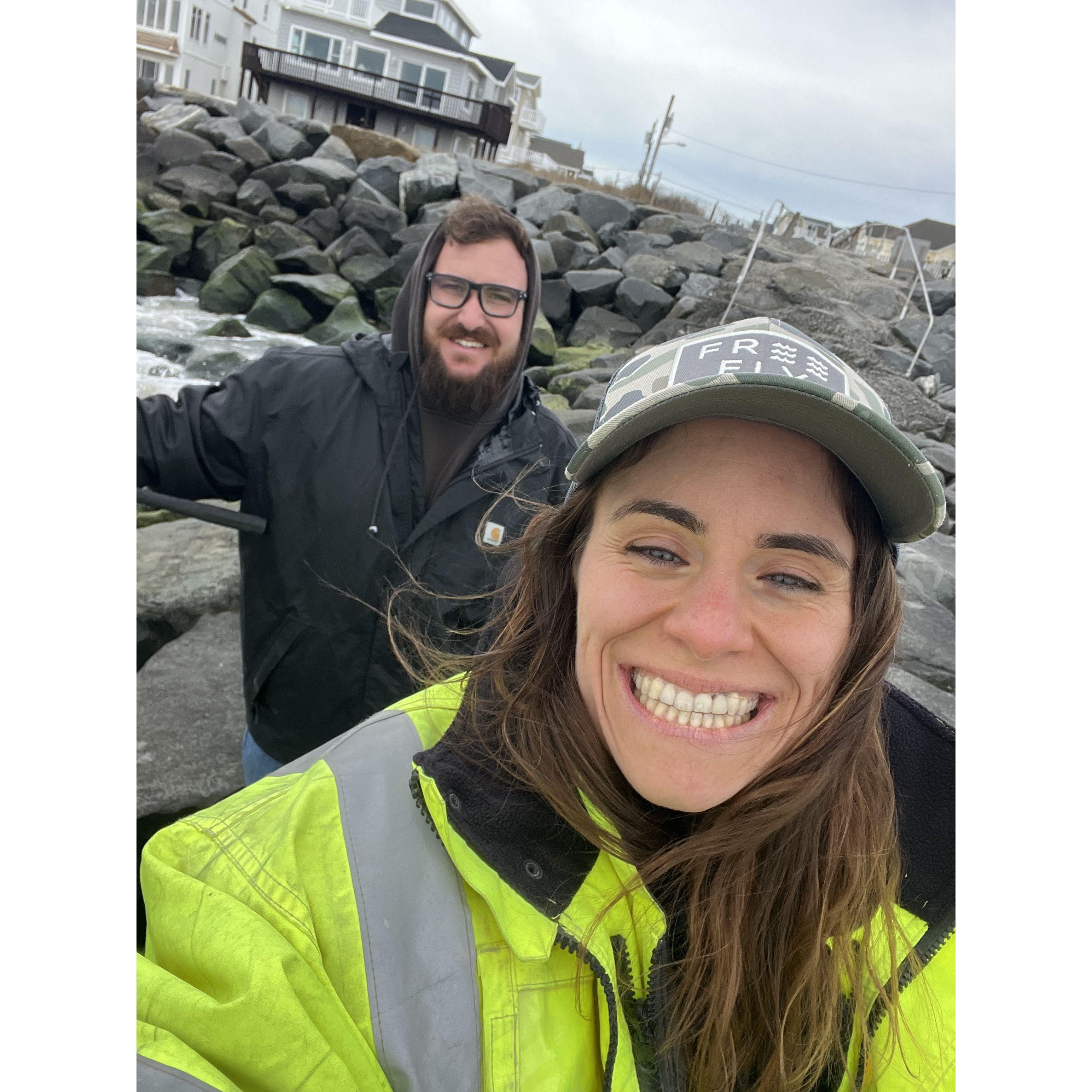 John took me fishing off the jetty for the first time in Sea Isle.