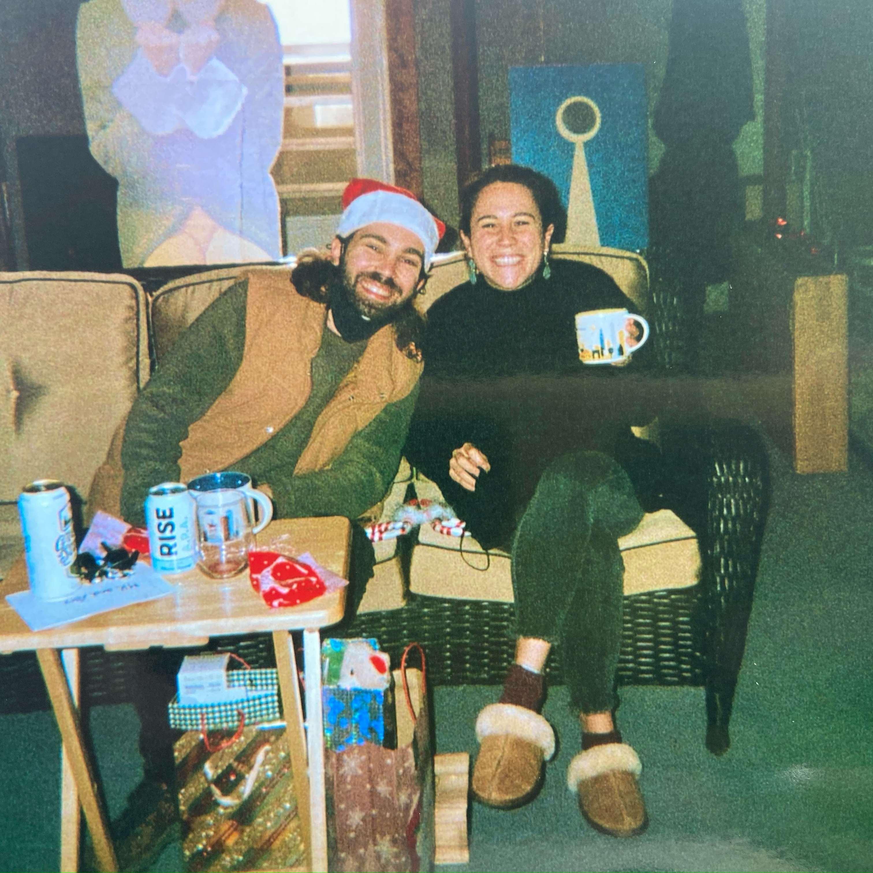 a socially distanced COVID Christmas in the basement of Aunt LeeAnn and George's - Rhode Island, December 2020