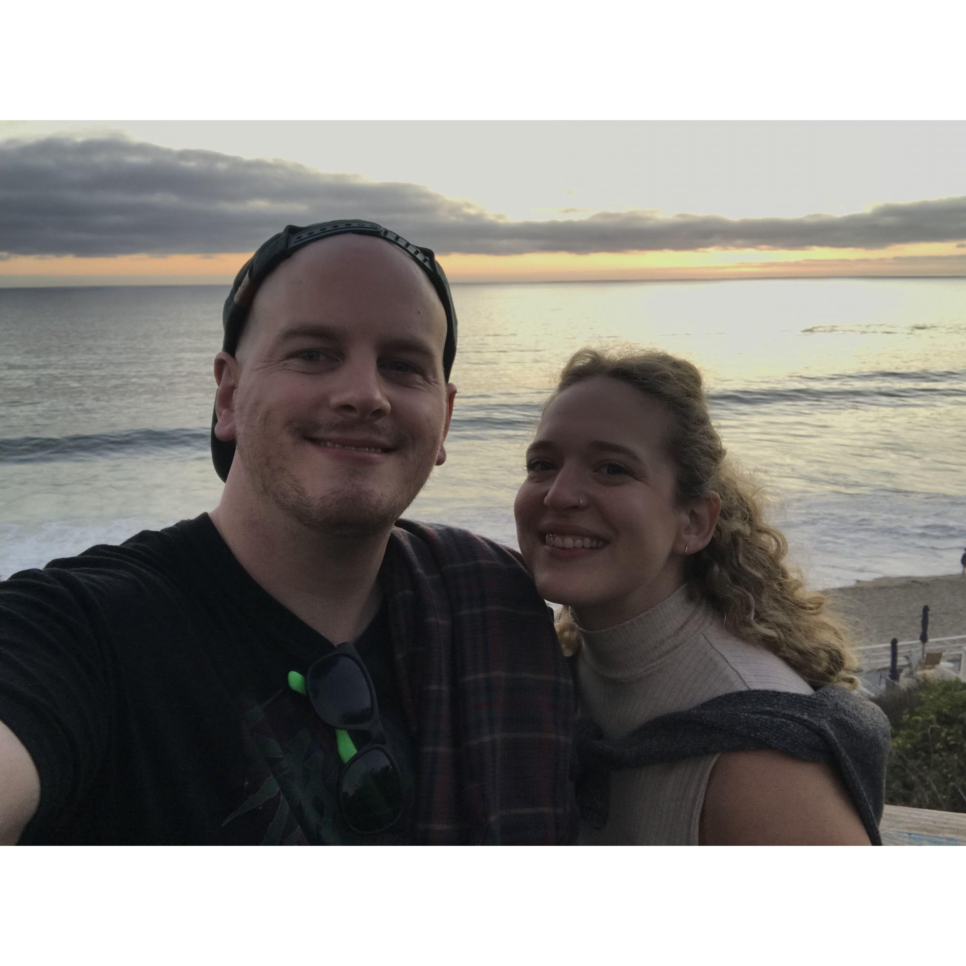 Our most recent trip together enjoying the sunset in California together