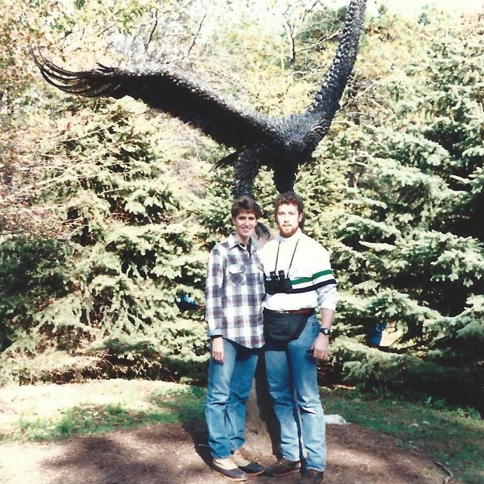 Devon's parents Stephen and Lisa visiting Hawk Mountain