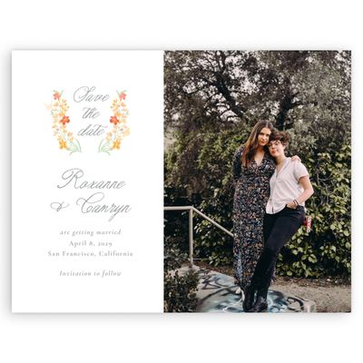 White Monogram Wedding Digital Save the Date - Pellinore Photo