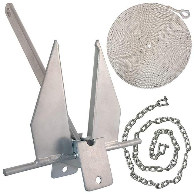 WindRider Boat Anchor Kits | Includes Galvanized Fluke Anchor, Rope, Shackles, Chain | Boats from 18-32ft
