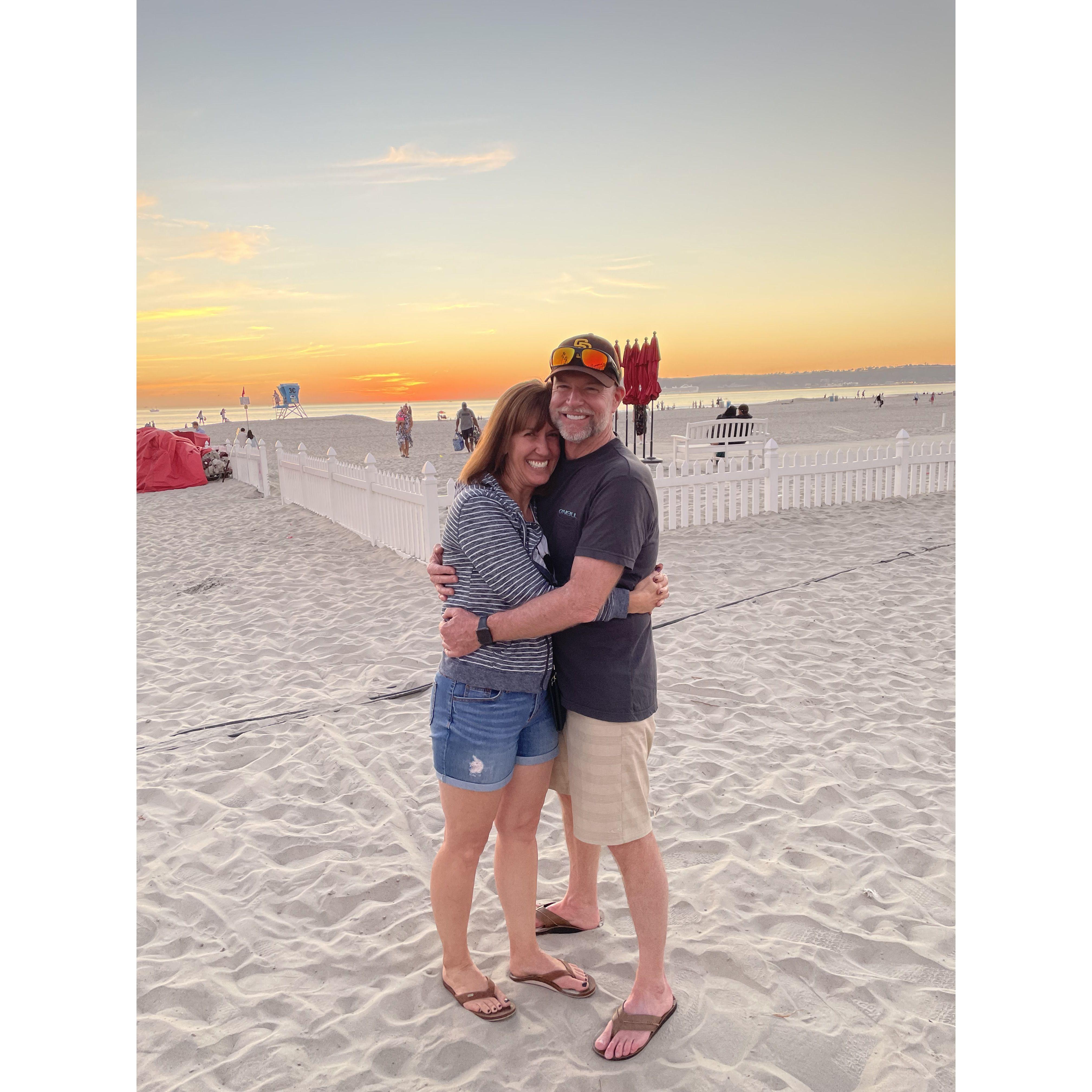 Beach sunset at the Hotel Del Coronado.