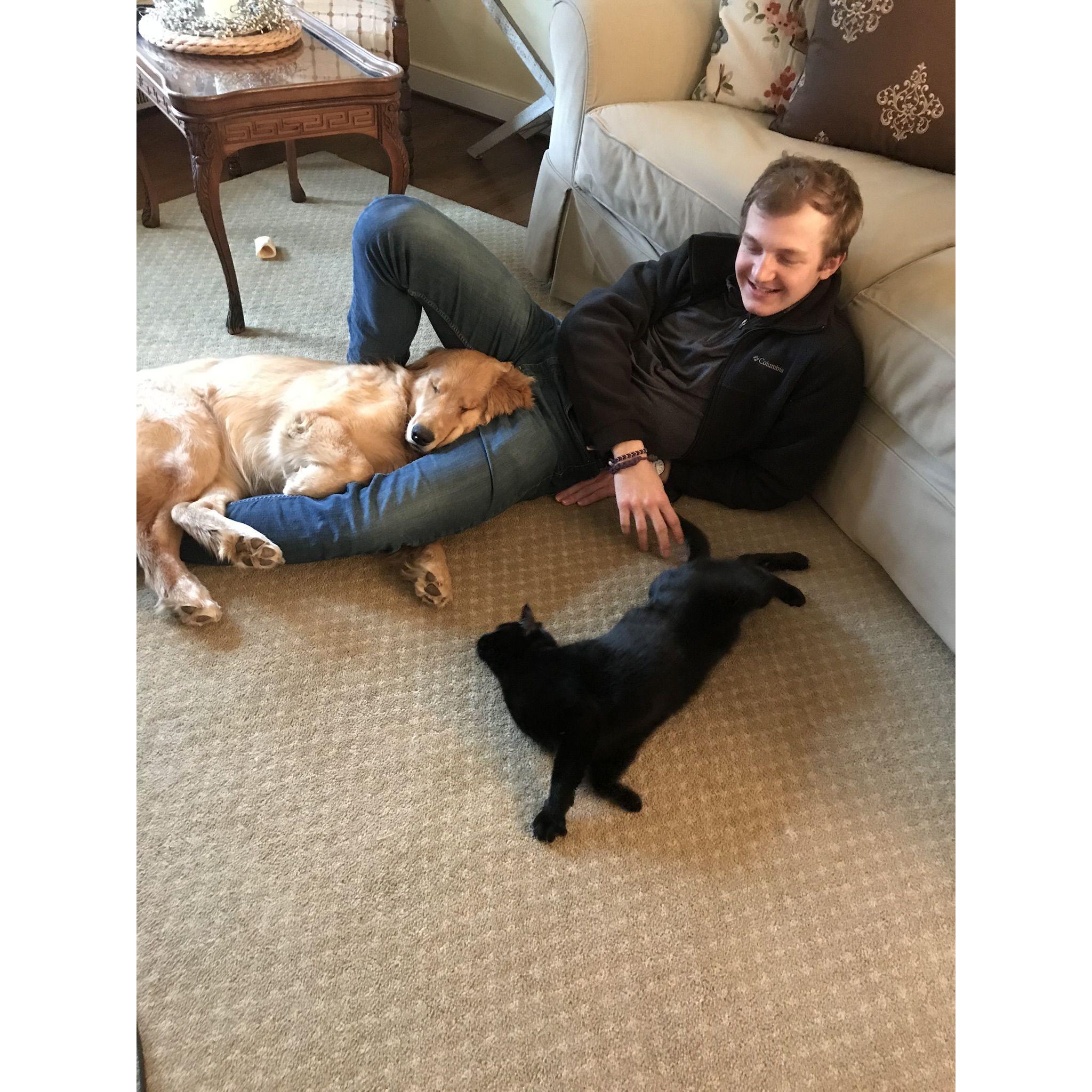 Remi and Maizy warmed up to George pretty fast