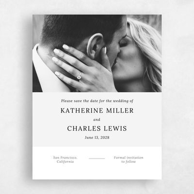 White Typography Wedding Save the Date - Stevens Photo