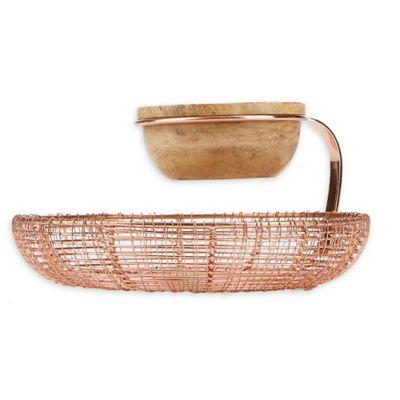 Mind Reader Chips and Dip Bowl in Rose Gold