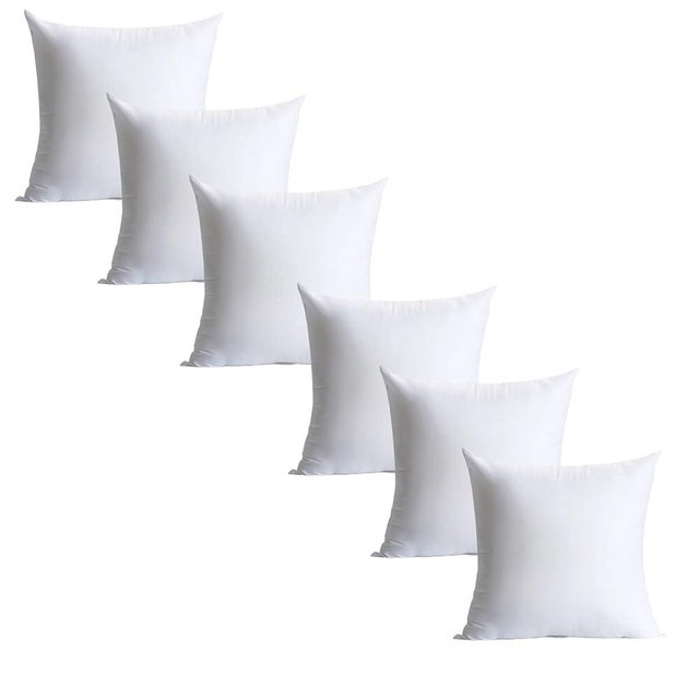 Calibrate Timing 16 x 16 inches Pillow Inserts, Set of 6 Hypoallergenic Brushed Microfiber Liner Down Alternative Filled Square Cushion Throw Pillow