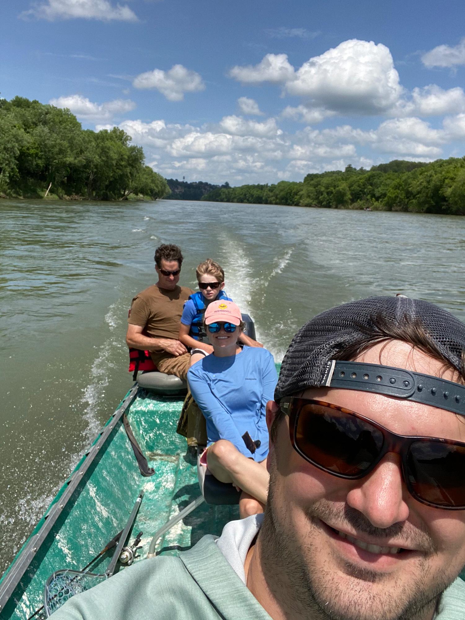 Fishing with family on the White River in Arkansas