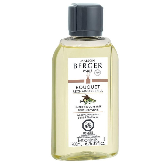 Maison Berger - Under The Olive Tree - Air Freshener - Fragrance Refill for Reed Sticks and Ceramic Diffuser - 6.76 Fluid Ounces - 200 Milliliters