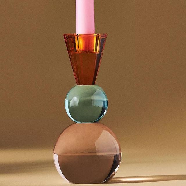 Cut Glass Candle Holder