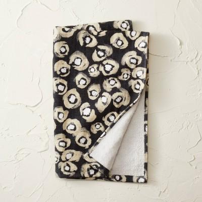Leopard Print Flat Woven Hand Towel Black - Opalhouse™ designed with Jungalow™