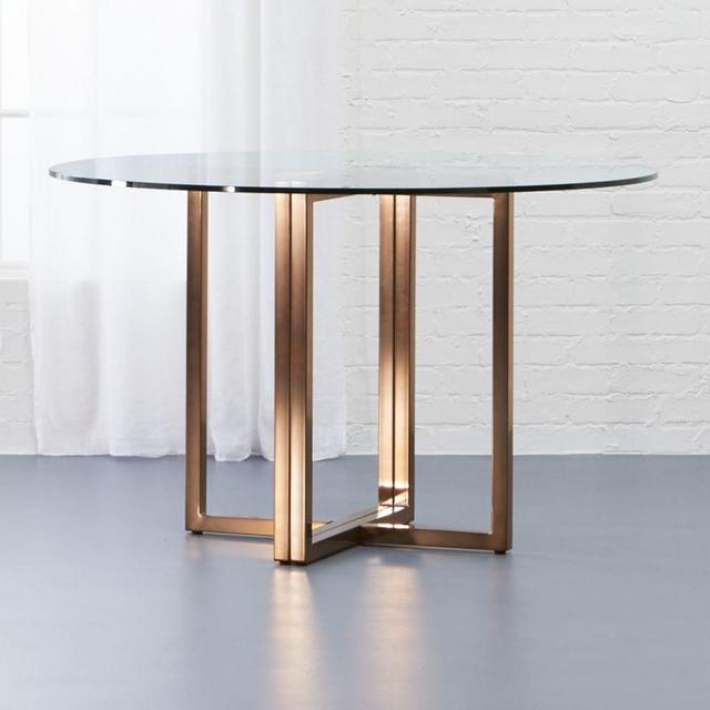 silverado chrome 47" round dining table
