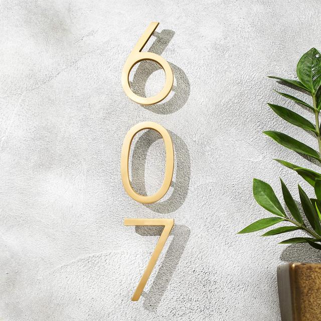 Aurele 4" Brushed Brass House Numbers (we need 3,8,0,6)