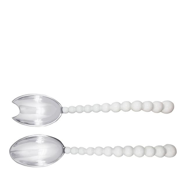 Mariposa Pearled Large Salad Servers, Set of 2