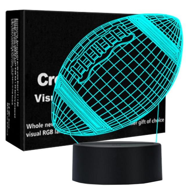 FEBDEY Football Night Light for Kids, 3D Illusion Night Lamp, USB LED Table Lamp Smart Touch Dimmer Lights 7 Color Changing Decor Lamp, Room Decor, Gifts for Children Boys Girls.